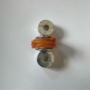 Pandora Glass Bead With Orange Stripes